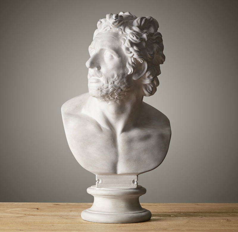 Bust of Ancient Greek Male, $179 (was $229) He's cute. The real ones are SO much more expensive, in terms of years they take off your life. What a steal.